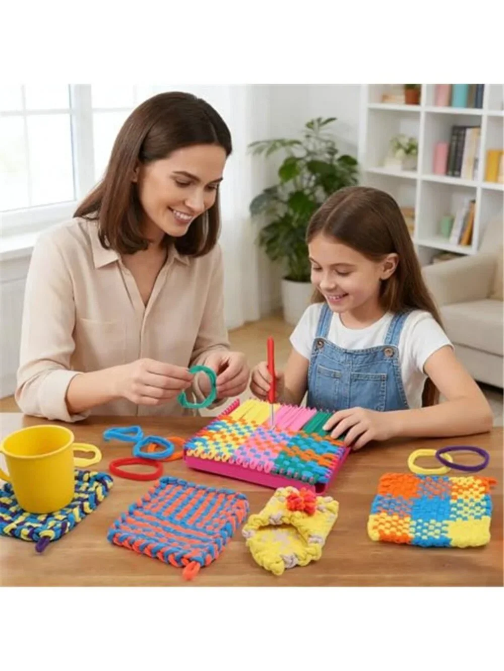 Kids Loom Weaving Craft Kit Potholder Maker DIY Arts Crafts Set Reusable Gift